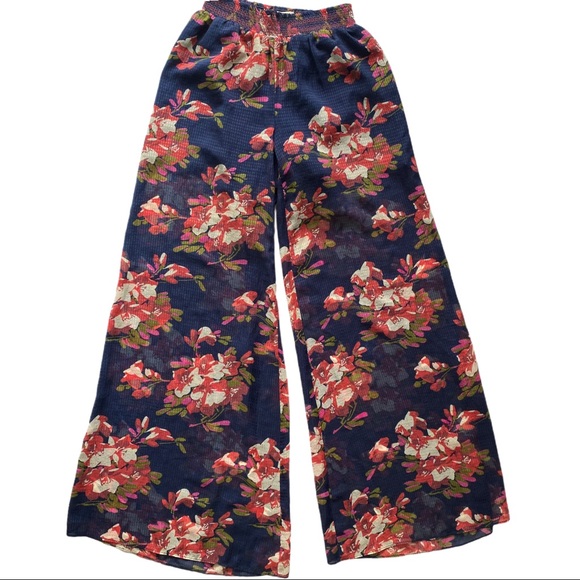 Anthropologie Elevenses Fire Lily Sheer Palazzo - Picture 3 of 10